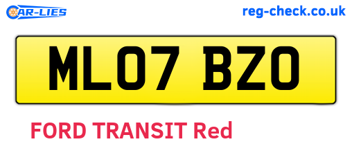 ML07BZO are the vehicle registration plates.