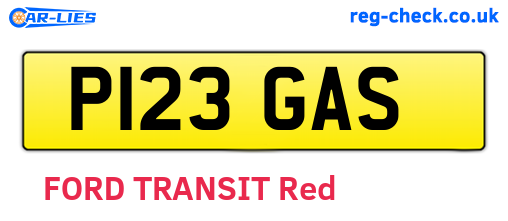 P123GAS are the vehicle registration plates.