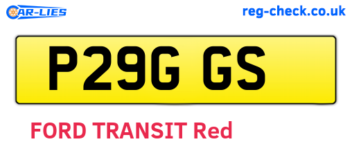 P29GGS are the vehicle registration plates.