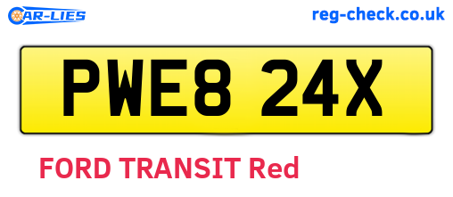 PWE824X are the vehicle registration plates.