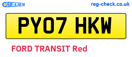 PY07HKW are the vehicle registration plates.