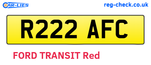 R222AFC are the vehicle registration plates.