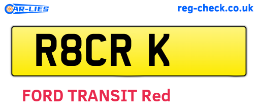 R8CRK are the vehicle registration plates.