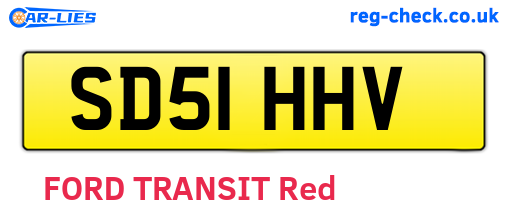 SD51HHV are the vehicle registration plates.