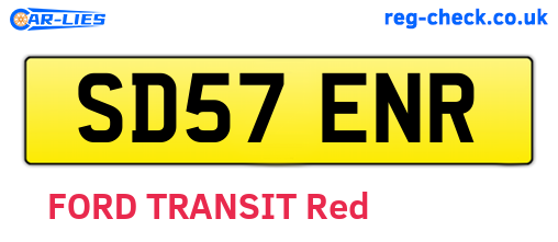 SD57ENR are the vehicle registration plates.
