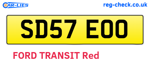 SD57EOO are the vehicle registration plates.