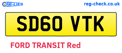 SD60VTK are the vehicle registration plates.