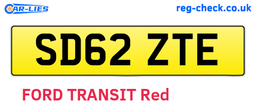 SD62ZTE are the vehicle registration plates.