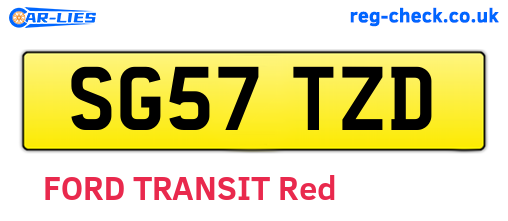 SG57TZD are the vehicle registration plates.