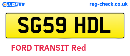 SG59HDL are the vehicle registration plates.