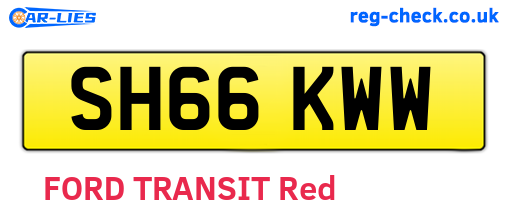 SH66KWW are the vehicle registration plates.