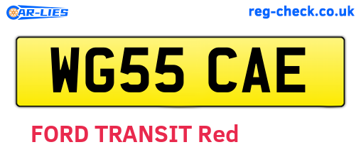 WG55CAE are the vehicle registration plates.
