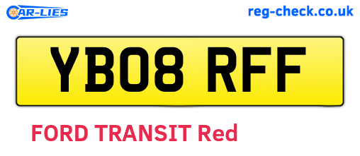 YB08RFF are the vehicle registration plates.