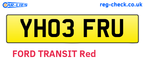 YH03FRU are the vehicle registration plates.