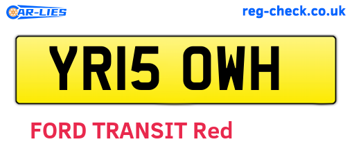 YR15OWH are the vehicle registration plates.
