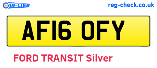 AF16OFY are the vehicle registration plates.