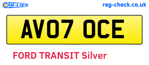 AV07OCE are the vehicle registration plates.