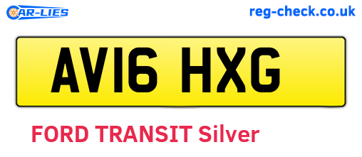 AV16HXG are the vehicle registration plates.