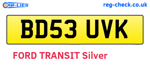 BD53UVK are the vehicle registration plates.