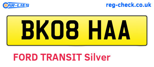 BK08HAA are the vehicle registration plates.