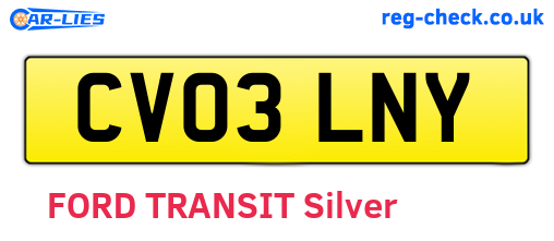 CV03LNY are the vehicle registration plates.