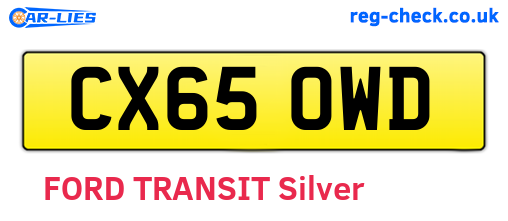 CX65OWD are the vehicle registration plates.