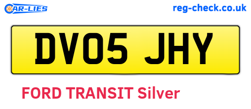 DV05JHY are the vehicle registration plates.