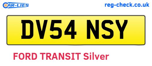 DV54NSY are the vehicle registration plates.