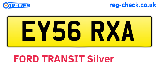 EY56RXA are the vehicle registration plates.