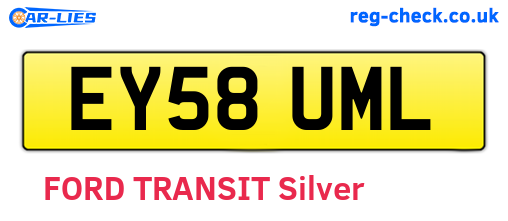 EY58UML are the vehicle registration plates.