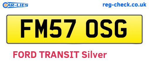 FM57OSG are the vehicle registration plates.
