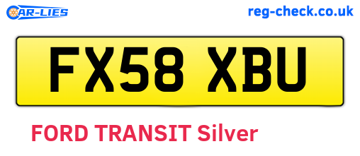 FX58XBU are the vehicle registration plates.