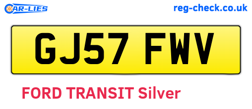 GJ57FWV are the vehicle registration plates.