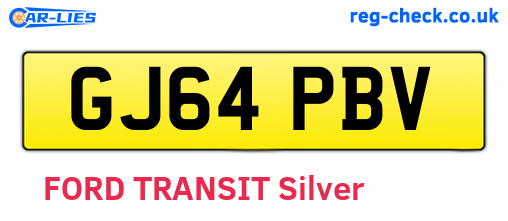 GJ64PBV are the vehicle registration plates.