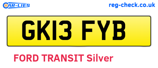 GK13FYB are the vehicle registration plates.