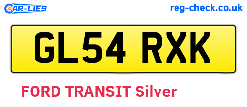 GL54RXK are the vehicle registration plates.