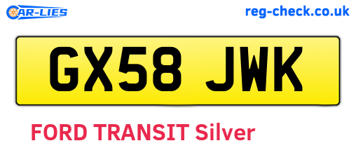 GX58JWK are the vehicle registration plates.
