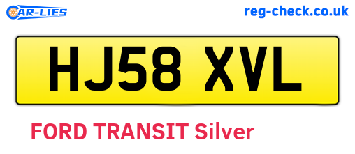 HJ58XVL are the vehicle registration plates.
