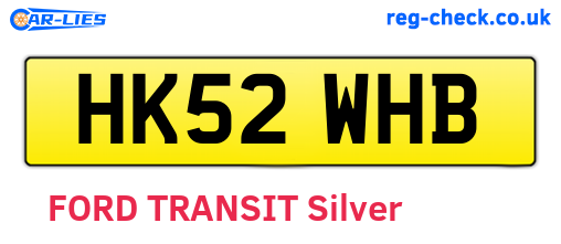 HK52WHB are the vehicle registration plates.