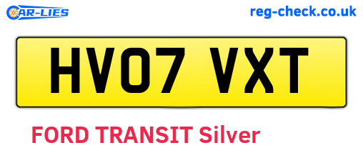 HV07VXT are the vehicle registration plates.
