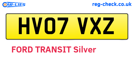 HV07VXZ are the vehicle registration plates.