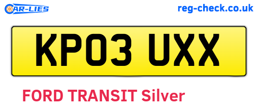 KP03UXX are the vehicle registration plates.