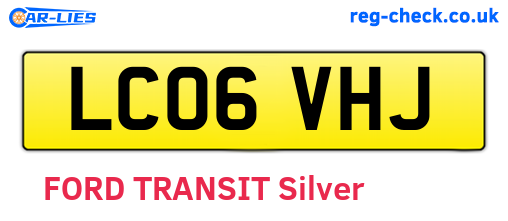 LC06VHJ are the vehicle registration plates.