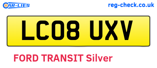 LC08UXV are the vehicle registration plates.