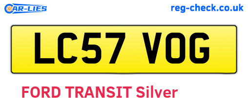 LC57VOG are the vehicle registration plates.