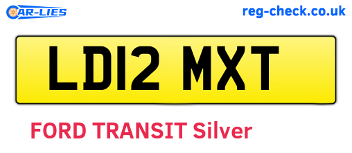 LD12MXT are the vehicle registration plates.