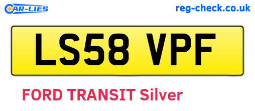 LS58VPF are the vehicle registration plates.