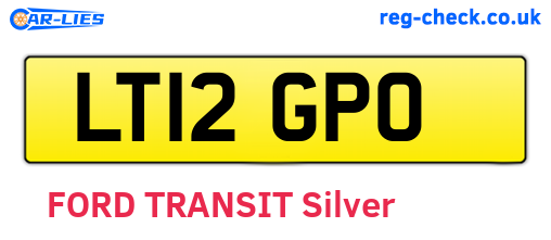 LT12GPO are the vehicle registration plates.