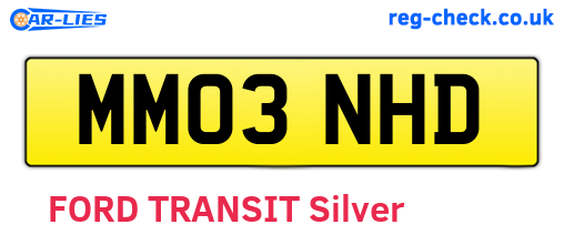 MM03NHD are the vehicle registration plates.