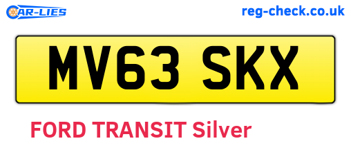 MV63SKX are the vehicle registration plates.